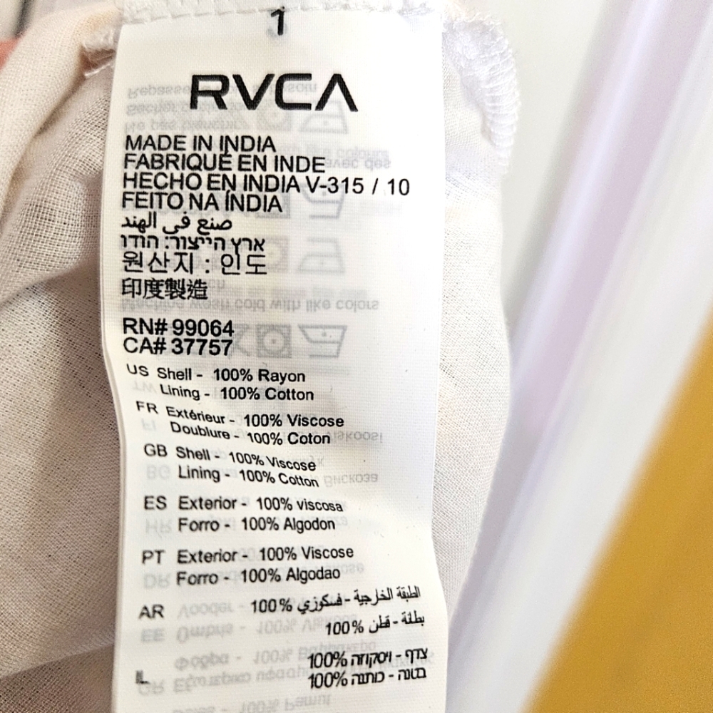 RVCA White MultiColor Striped Sleeveless Button-Down Arizona Dress,Large,NWT - Picture 15 of 16